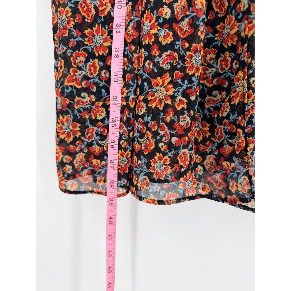 Jason Wu Collective Womens Floral Long Sleeve Mini Dress Black Orange Size 6 - Picture 12 of 13